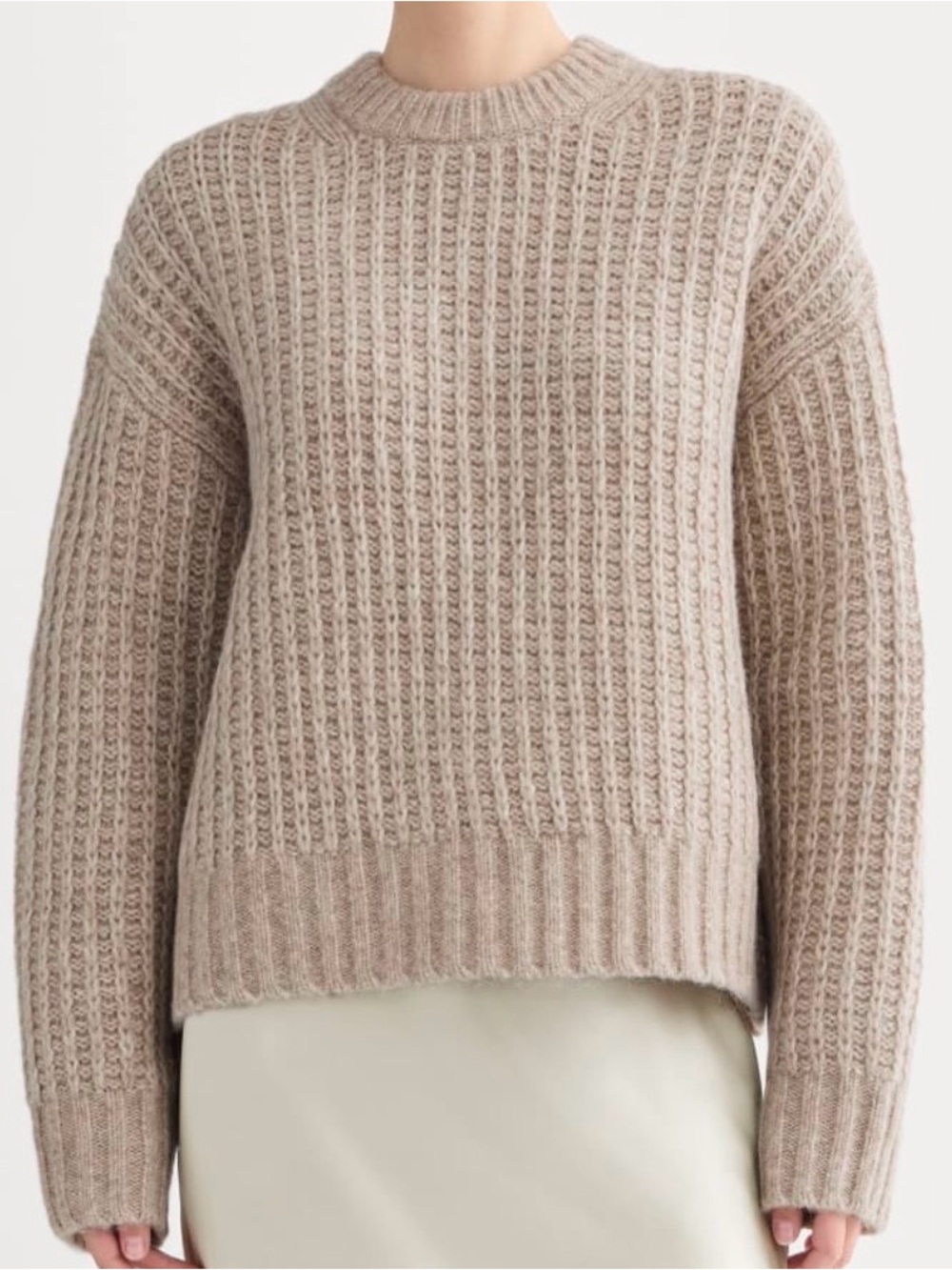Everlane Waffle Sweater in Cloud | Heathered Oatmeal